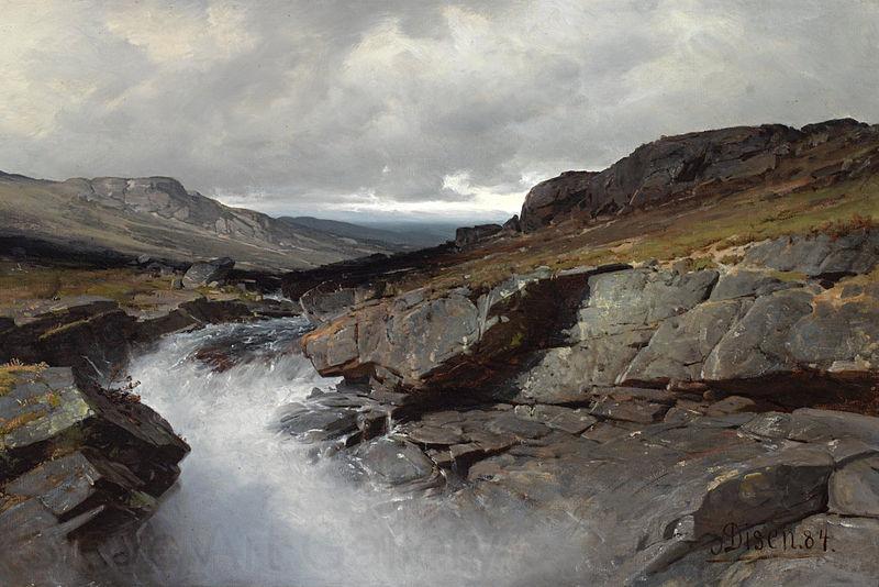 Andreas Edvard Disen Fjellparti Norge oil painting art